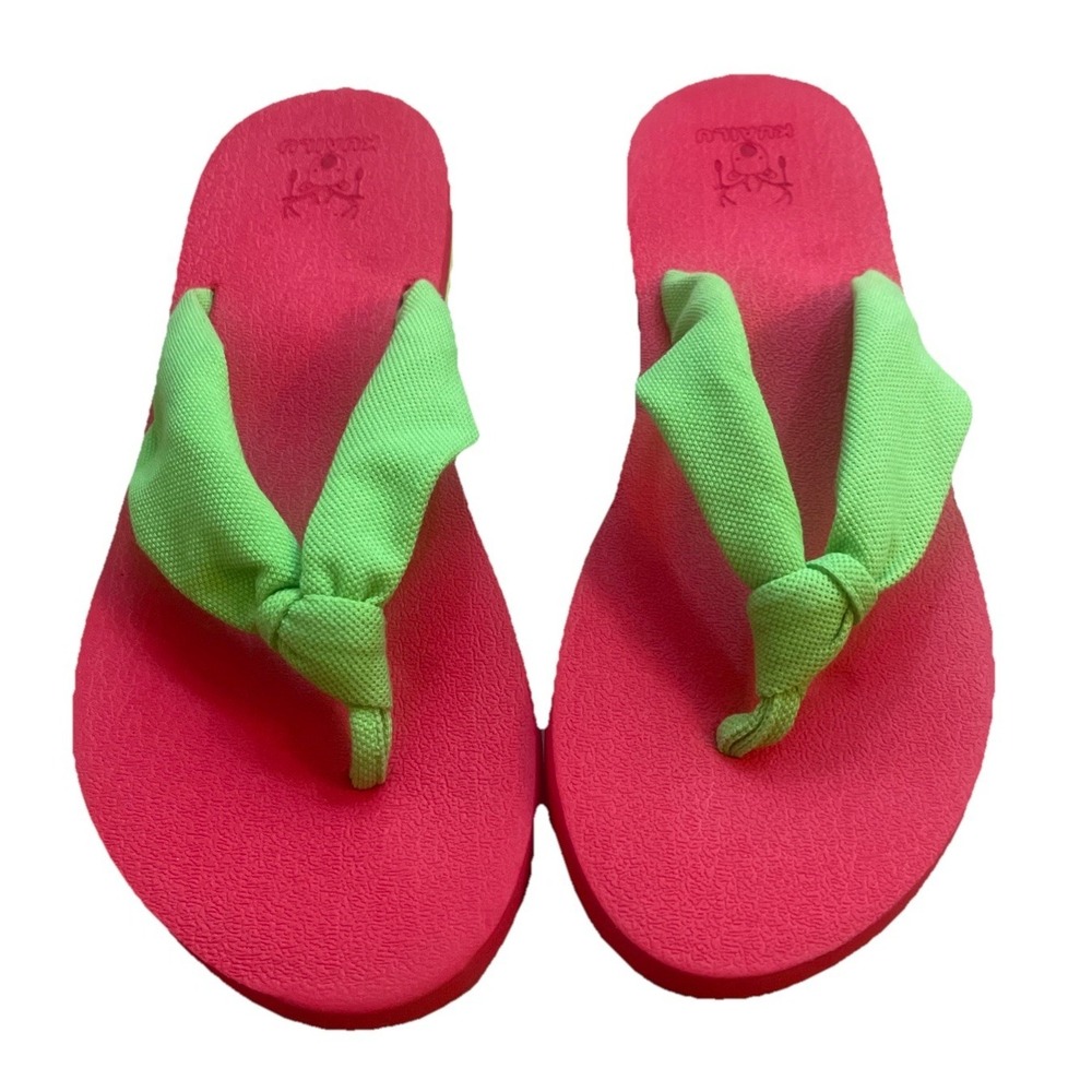 KuaiLu Womens Arch Support Flip Flops Thong Sandals Red/Green Size 11 NWT